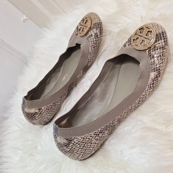Tory Burch Caroline Skin Print Ballet Flats Size 8M🌴 - Picture 1 of 8
